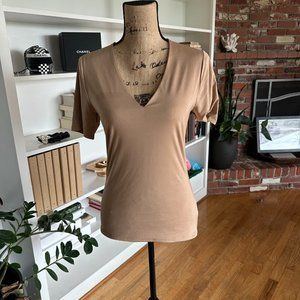 Silky Tan  V-Neck TShirt